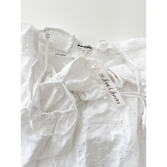 NWT‎ For Love & Lemons Weston Mini Dress in White Size Large - Picture 9 of 10